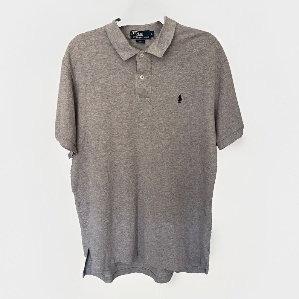 POLO Ralph Lauren Iconic Mesh Polo Shirt  Mens size large gray